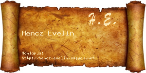 Hencz Evelin névjegykártya